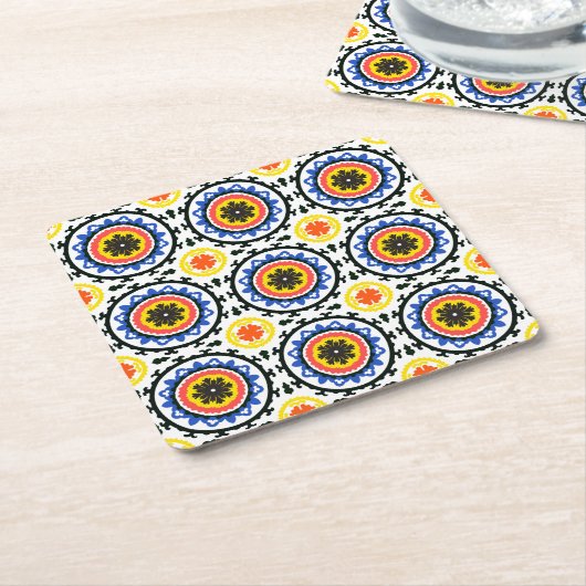 Suzani Muster Rechteckiger Pappuntersetzer (angewinkelt)