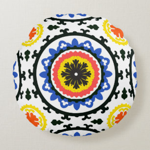 Suzani Muster Rundes Kissen