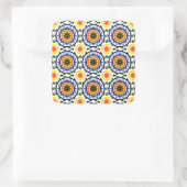 Suzani Pattern Quadratischer Aufkleber (Tasche)