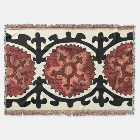 Suzani Style Decoration Blumenmuster Decke (Vorderseite)