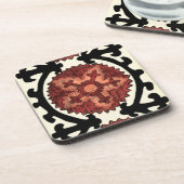 Suzani Style Decoration Blumenmuster Getränkeuntersetzer (Linke Seite)