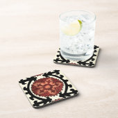 Suzani Style Decoration Blumenmuster Getränkeuntersetzer (Rechte Seite)