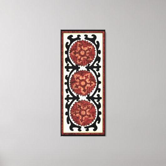 Suzani Style Decoration Blumenmuster Leinwanddruck (Vorderseite)