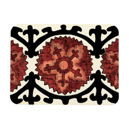 Suzani Style Decoration Blumenmuster Magnet (Horizontal)