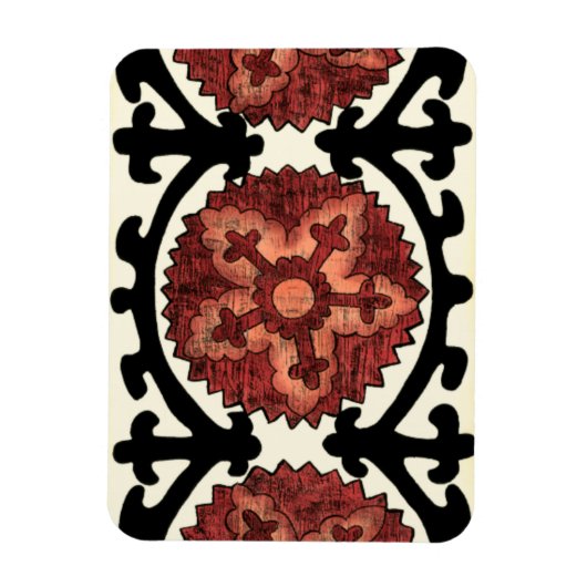 Suzani Style Decoration Blumenmuster Magnet (Vertikal)