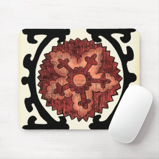 Suzani Style Decoration Blumenmuster Mousepad (Mit Mouse)
