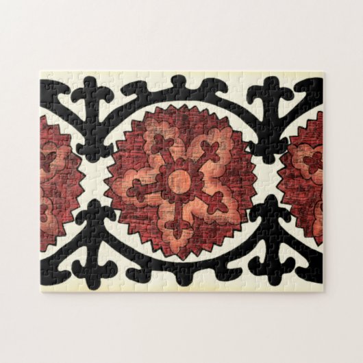Suzani Style Decoration Blumenmuster Puzzle (Horizontal)