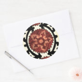 Suzani Style Decoration Blumenmuster Runder Aufkleber (Umschlag)