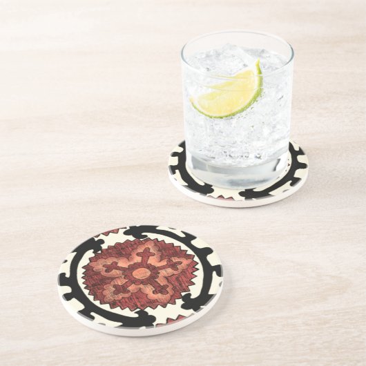 Suzani Style Decoration Blumenmuster Untersetzer (Seite)