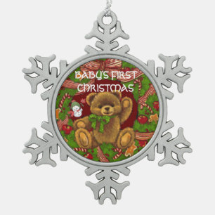 SUZANNE ELIZABETH CHRISTMAS COLLECTION SCHNEEFLOCKEN Zinn-Ornament