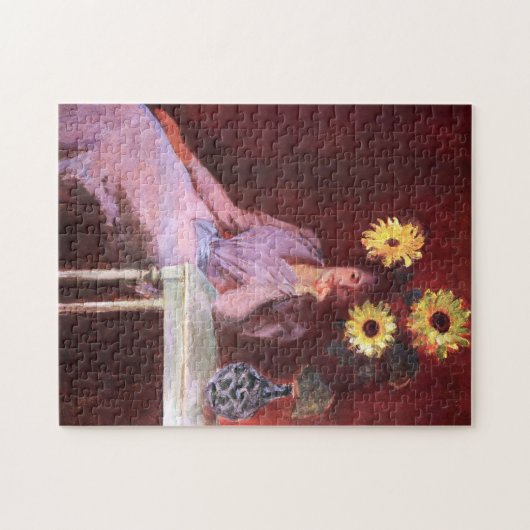 Suzanne Hoschedé mit Sonnenblumen Puzzle (Horizontal)