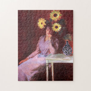 Suzanne Hoschedé mit Sonnenblumen Puzzle