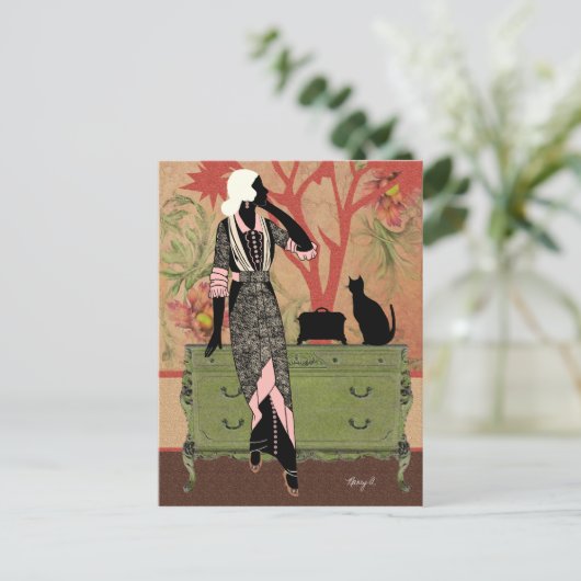 Suzanne in Orange & Green - Postkarten (Stehend Vorderseite)