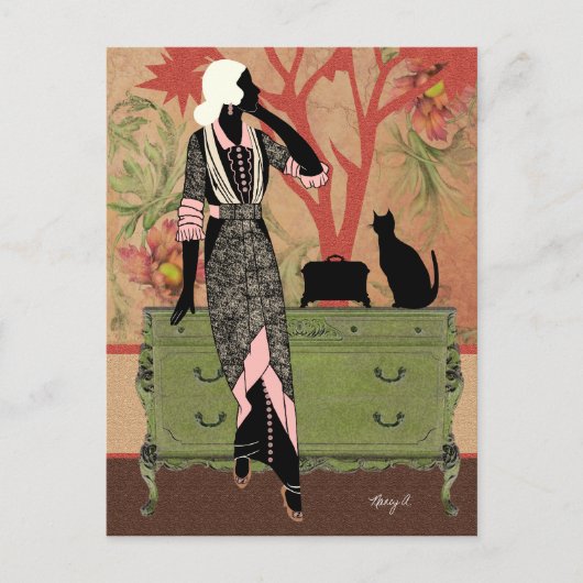 Suzanne in Orange & Green - Postkarten (Vorderseite)