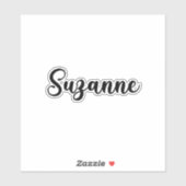 Suzanne Name - Handgeschriebene Kalligrafie Aufkleber (Blatt)
