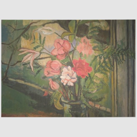Suzanne Valadon Blume vor einem Fenster Seidenpapier (Vorderseite)