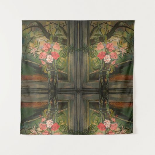Suzanne Valadon Blume vor einem Fenster Wandteppich (Vorderseite)