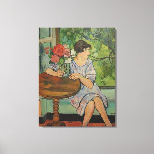 Suzanne Valadon Young Girl vor einem Fenster Leinwanddruck (Vorderseite)