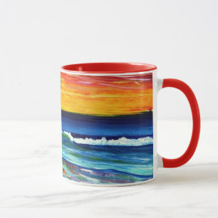 Suzannes Art Sunset Beach Tasse