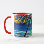 Suzannes Art Sunset Beach Tasse (Links)