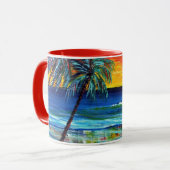 Suzannes Art Sunset Beach Tasse (Vorderseite Links)