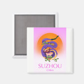 Suzhou China Dragon Reiseplakat Magnet (Vorderseite/Rückseite)
