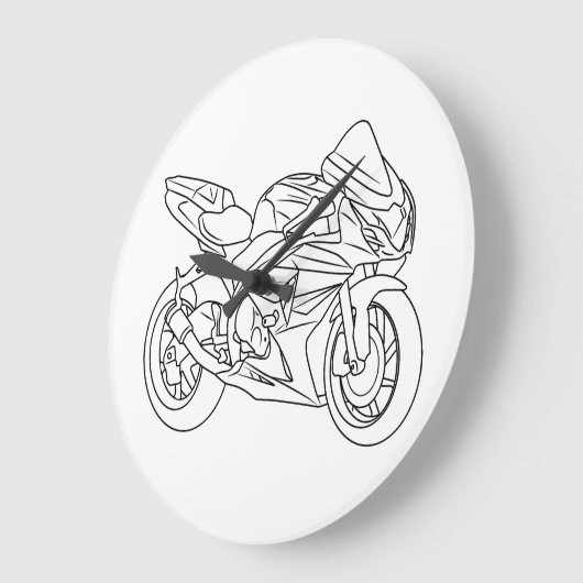 Suzuki GSX-R Line art Große Wanduhr (Winkel)