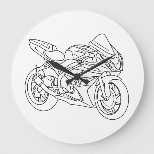 Suzuki GSX-R Line art Große Wanduhr (Vorderseite)
