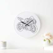 Suzuki GSX-R Line art Große Wanduhr (Zuhause)