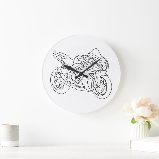 Suzuki GSX-R Line art Große Wanduhr (Zuhause)