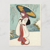 Suzuki Harunobu - Winterschneeblumen Postkarte (Vorderseite)