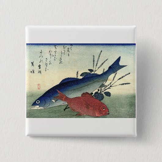 Suzuki & Kimmedai - Japanischer Fisch aus Hiroshig Button (Vorderseite)