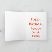 Suzuki Monogram Birthday Karte (Innenseite)