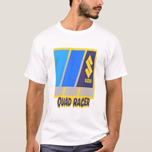 Suzuki Quad Racer Reproduction Print der 1980er Ja T-Shirt (Vorderseite)