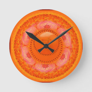 Svādhishthāna Chakra Uhr-Orange Runde Wanduhr