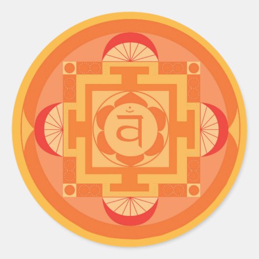 Svādhisthāna Chakra Mandala Runder Aufkleber (Vorderseite)