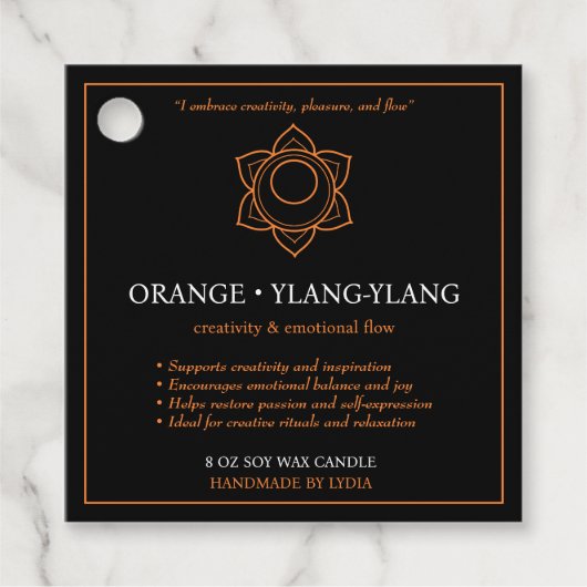 Svadhisthana Sacral Chakra Candle Label (Vorderseite)