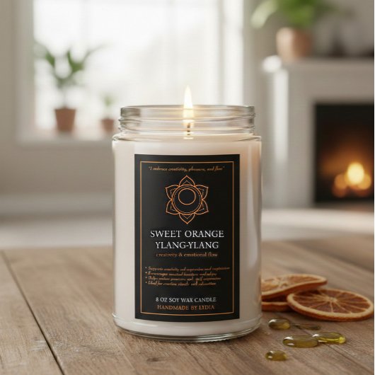 Svadhisthana Sacral Chakra Candle Label Lebensmitteletikett