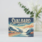 Svalbard Arctic Vintag Postkarte (Stehend Vorderseite)