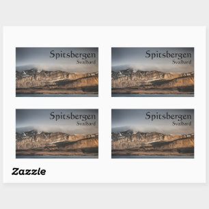 Svalbard Landscape Foto Rechteckiger Aufkleber