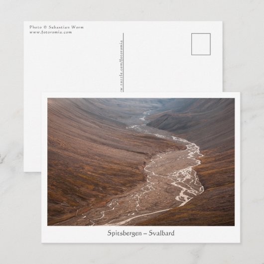 Svalbard Landschaft Postkarte (Vorne/Hinten)