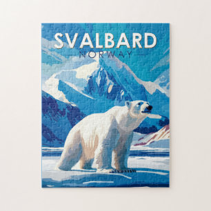 Svalbard Norwegen Eisbär Reise Kunst Vintage Puzzle