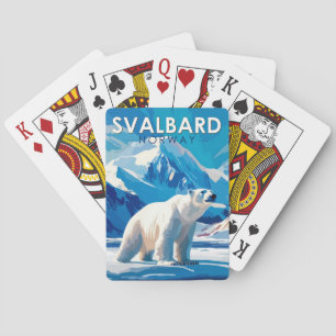 Svalbard Norwegen Eisbär Reise Kunst Vintage Spielkarten