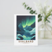 Svalbard Norwegen Nord Lights Travel Art Vintag Postkarte (Stehend Vorderseite)