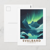 Svalbard Norwegen Nord Lights Travel Art Vintag Postkarte (Vorne/Hinten)