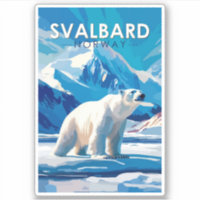 Svalbard Norwegen Polar Bear Travel Art Vintag