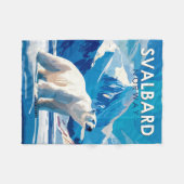 Svalbard Norwegen Polar Bear Travel Art Vintag Fleecedecke (Vorderseite (Horizontal))