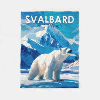 Svalbard Norwegen Polar Bear Travel Art Vintag