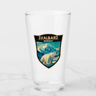 Svalbard Norwegen Polar Bear Travel Art Vintag Glas