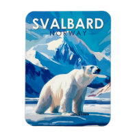 Svalbard Norwegen Polar Bear Travel Art Vintag